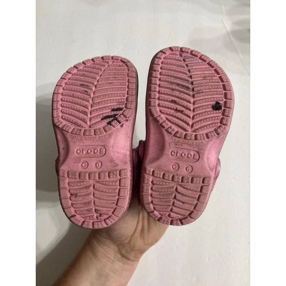 Crocs, Pink Glitter Crocs Clogs (Toddler C6)
